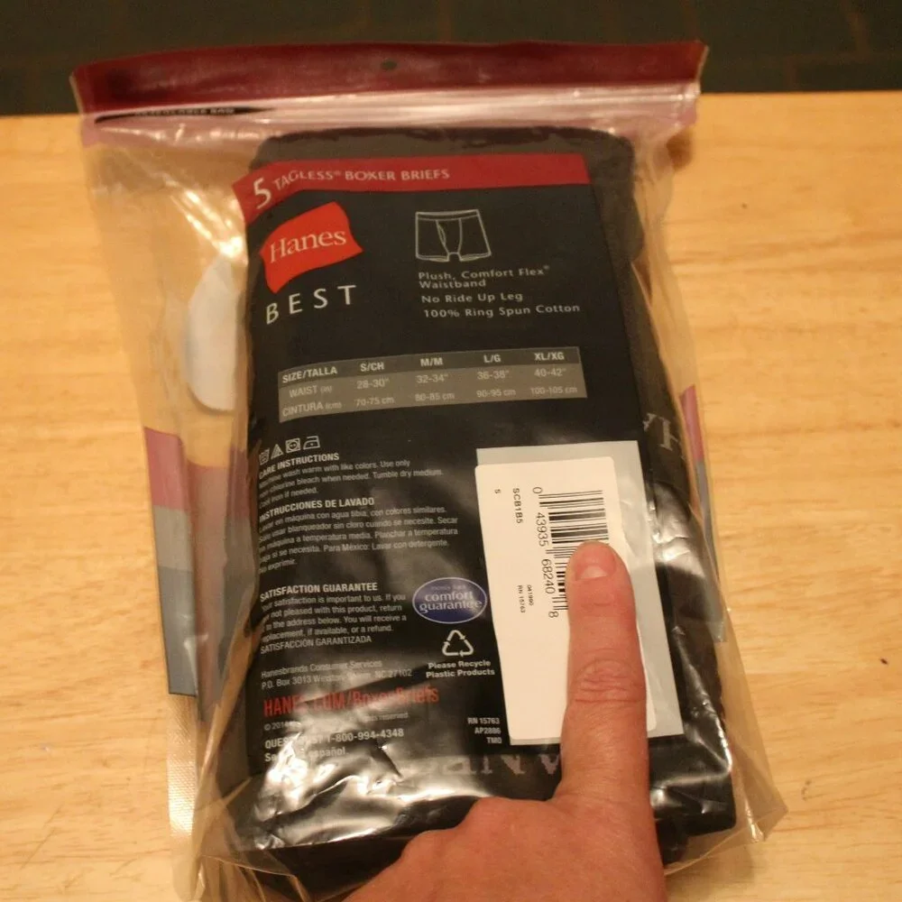 Hanes Best 5 Black Boxer Briefs